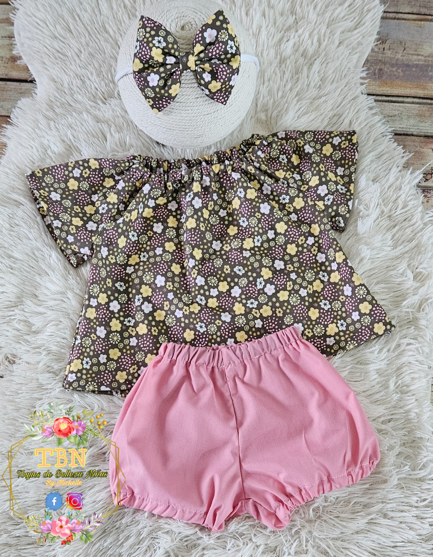 Set Flores con Rosa viejo.