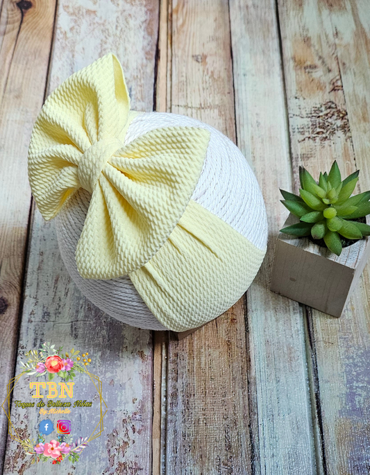 Baby Headband in Light Yellow Fabric