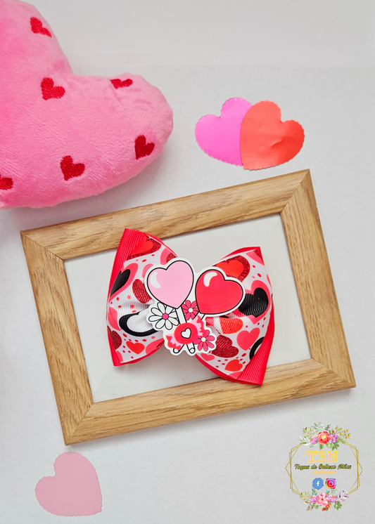Red Hearts Bow