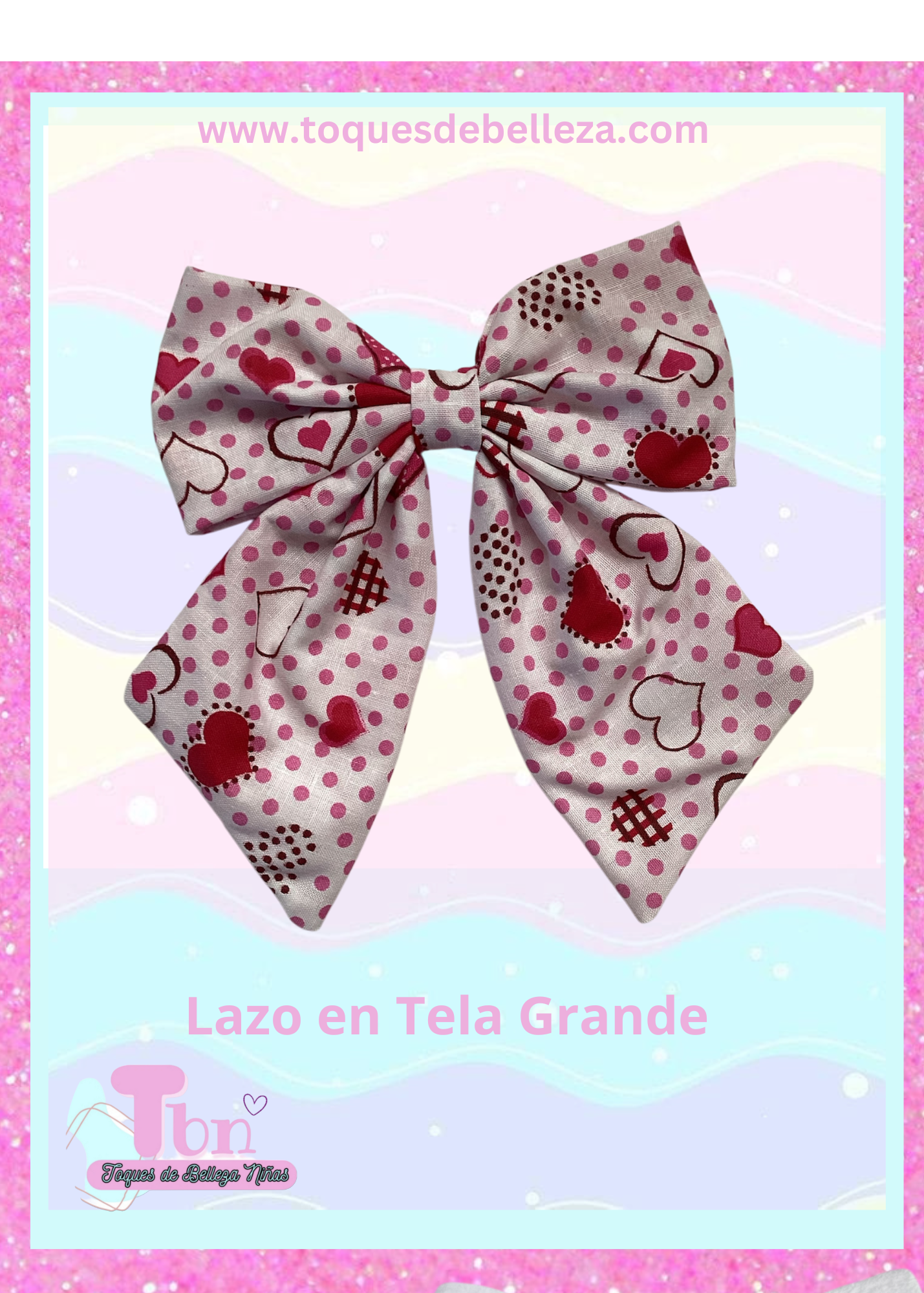 Lazo Coquette en Tela San Valentín