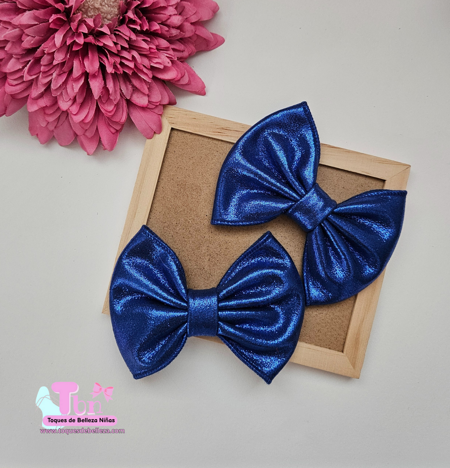 Set de Lazos/Individual Azul metalico
