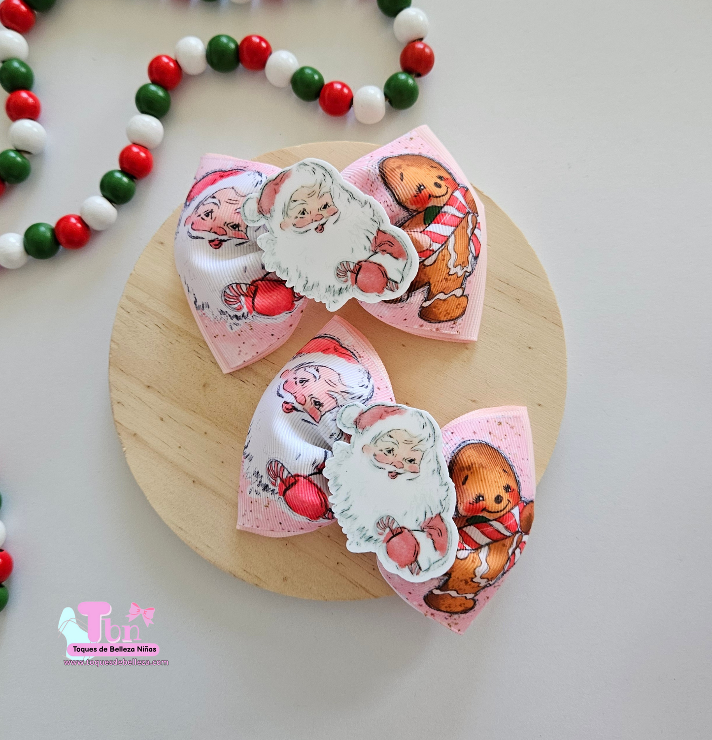 Set lazos Medianos Santa Pink