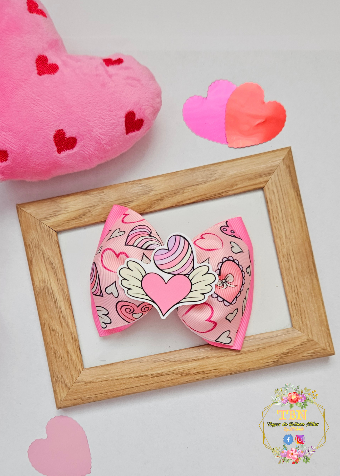 Pink Heart Bow