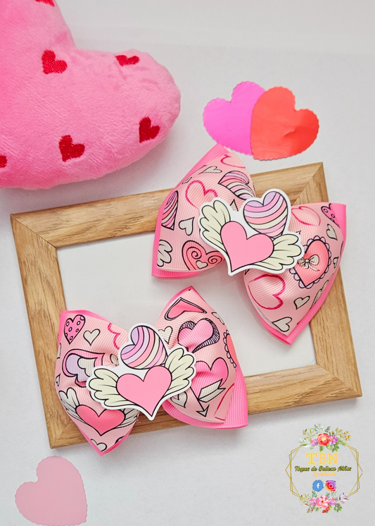 Pink Heart Bow