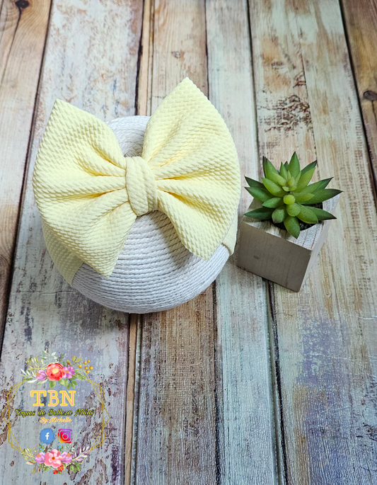 Baby Headband in Light Yellow Fabric