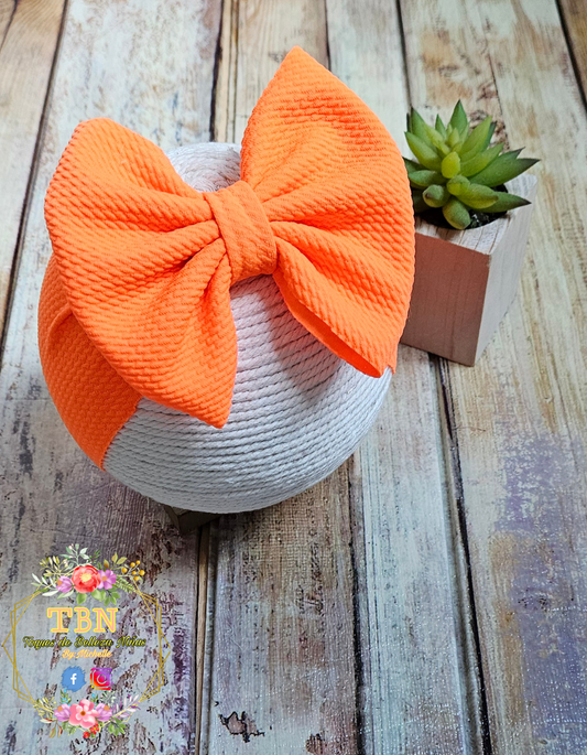 Baby Headband in Orange Neon Fabric