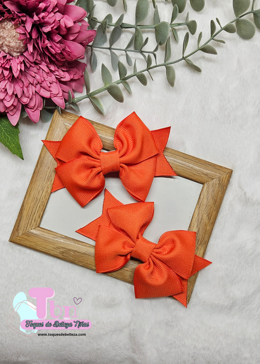 Set of Small Orange Bows