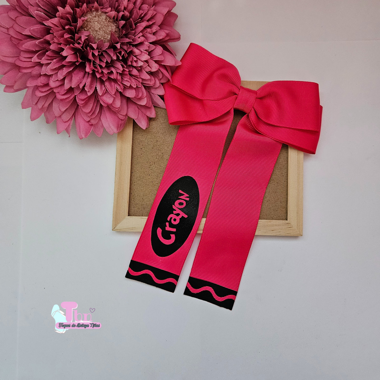 Fushia Crayon Bow