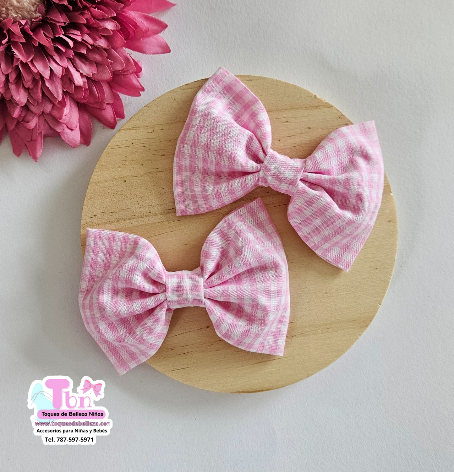 Set Lazos Pequeños en tela rosa