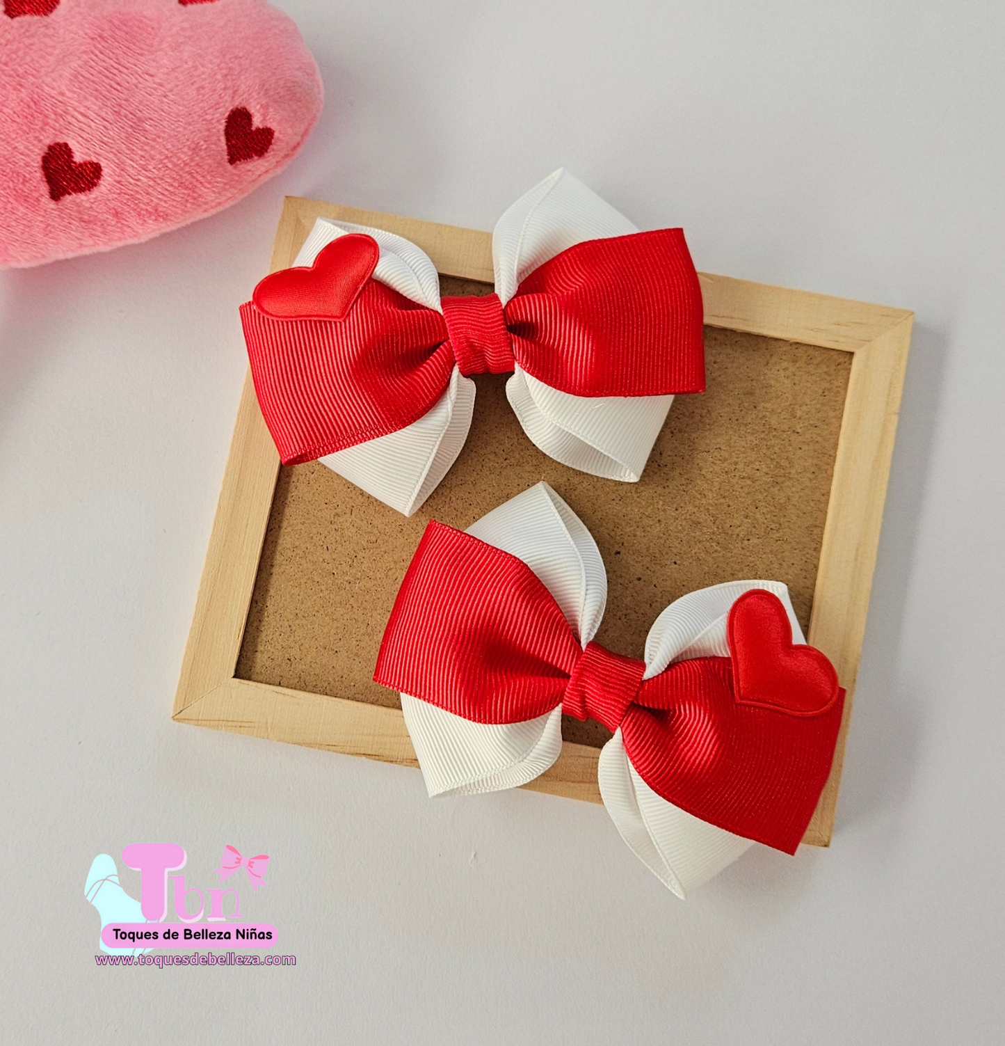 Set de Lazos Pequeños Rojo con Blanco