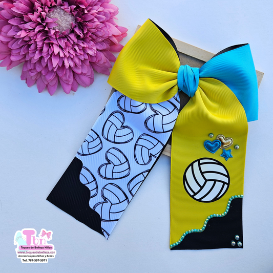 Lazo Grande Volleyball Amarillo con Turquesa
