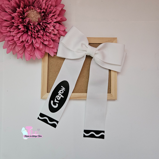White Crayon Bow