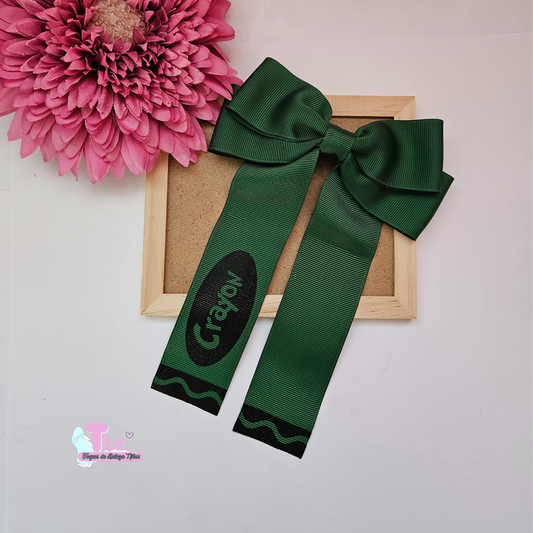 Green Crayon Bow