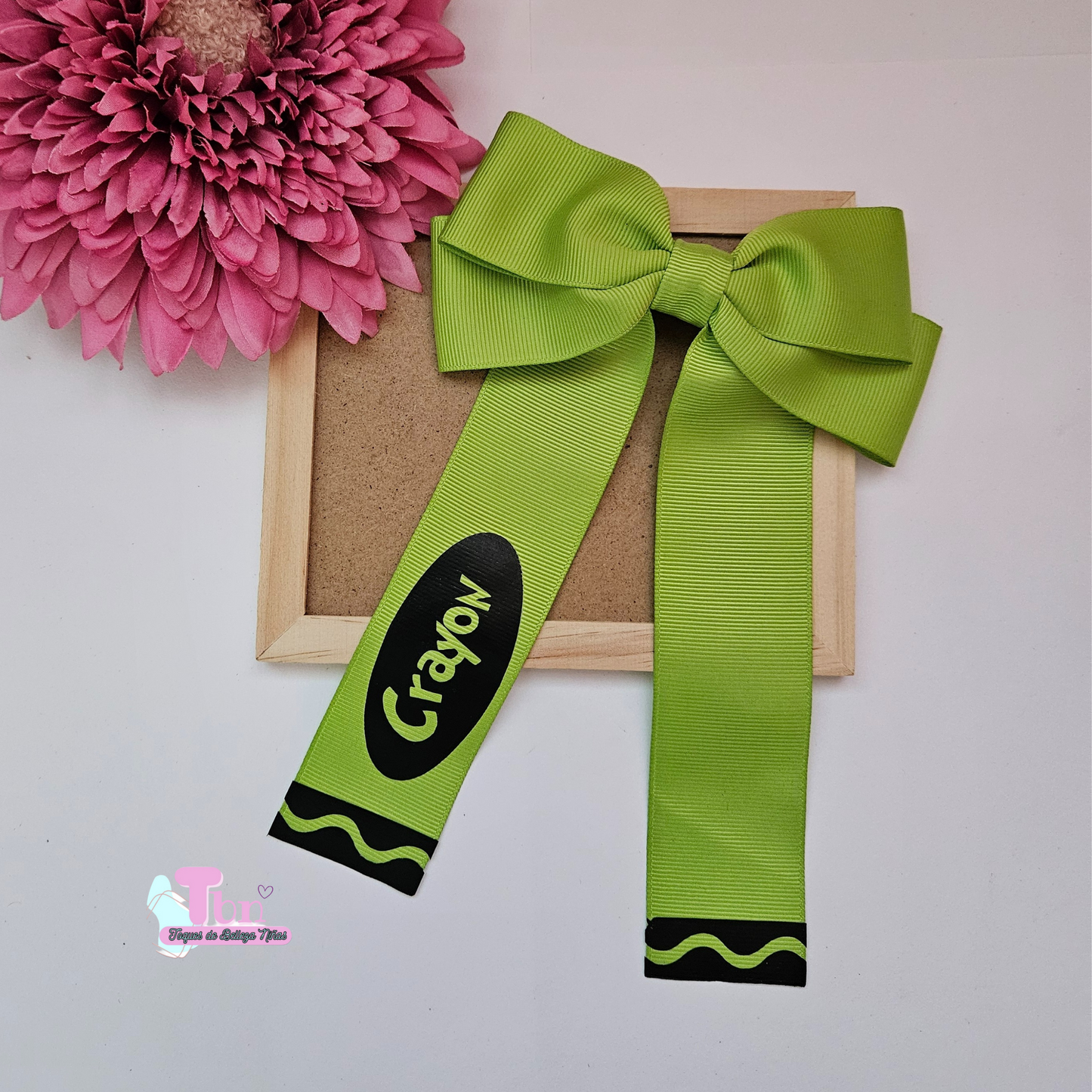 Green Crayon Bow