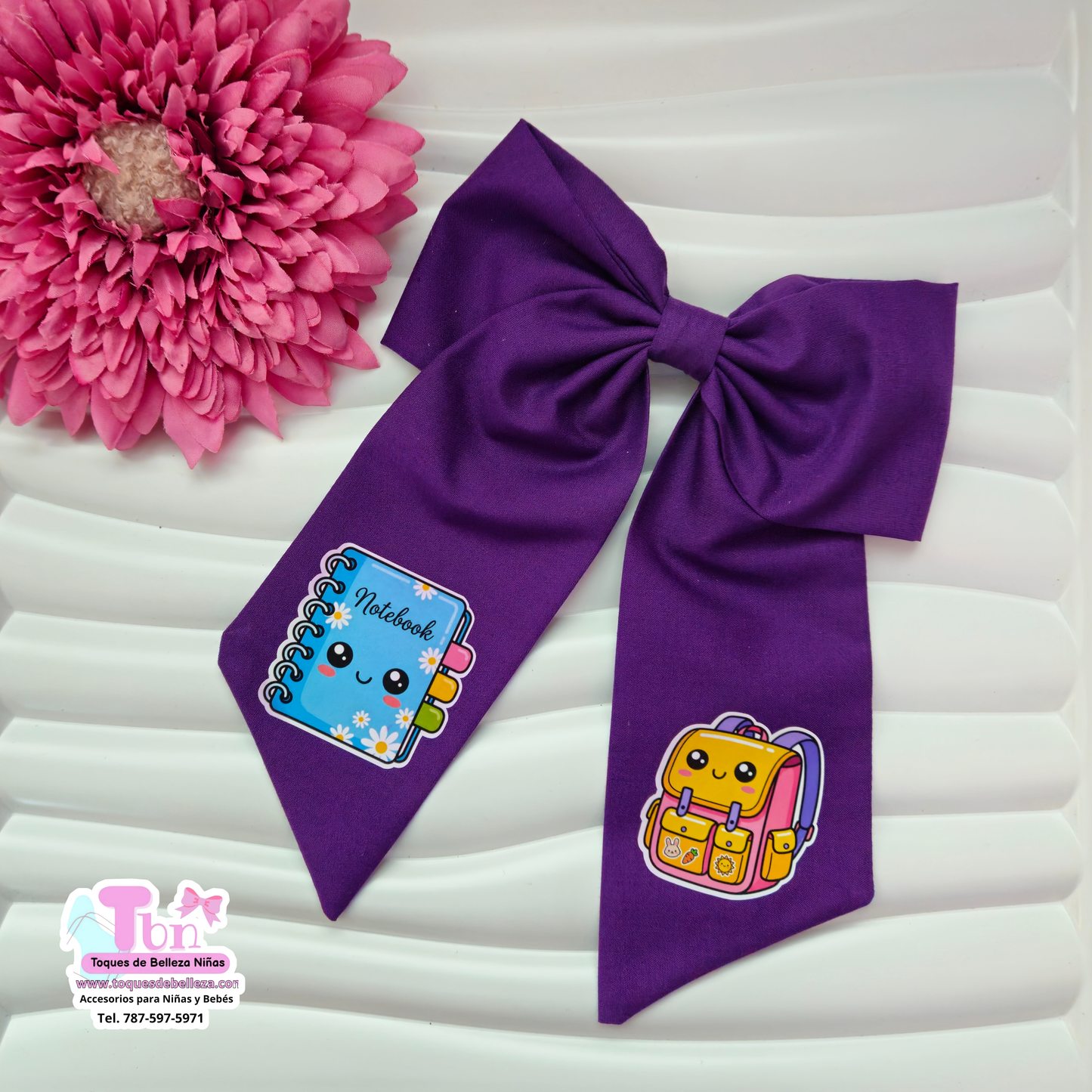 Lazo Grande en Tela Violeta