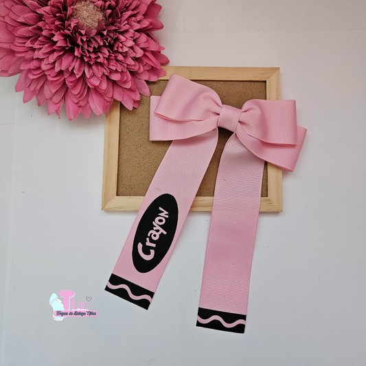 Pink Crayon Bow