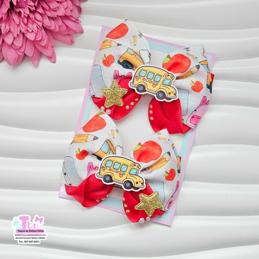Set lazos Mediano Escolar Rojo