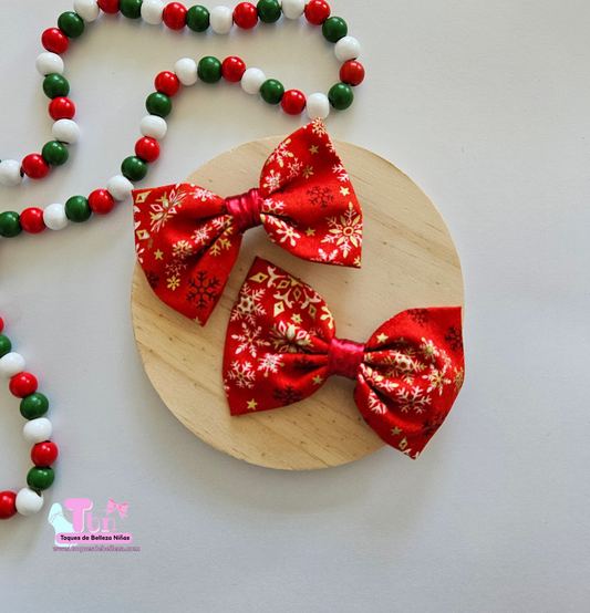 Set lazos Medianos en Tela Snowflake