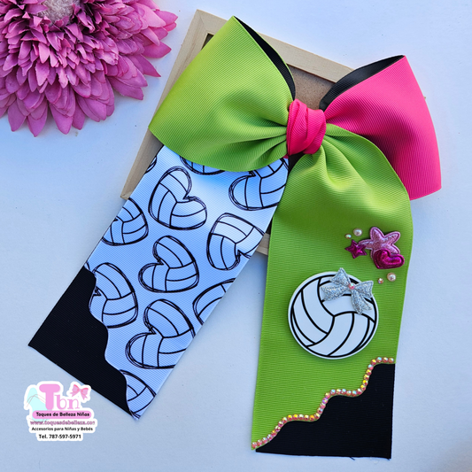 Lazo Grande Volleyball Verde Chatre con Fushia