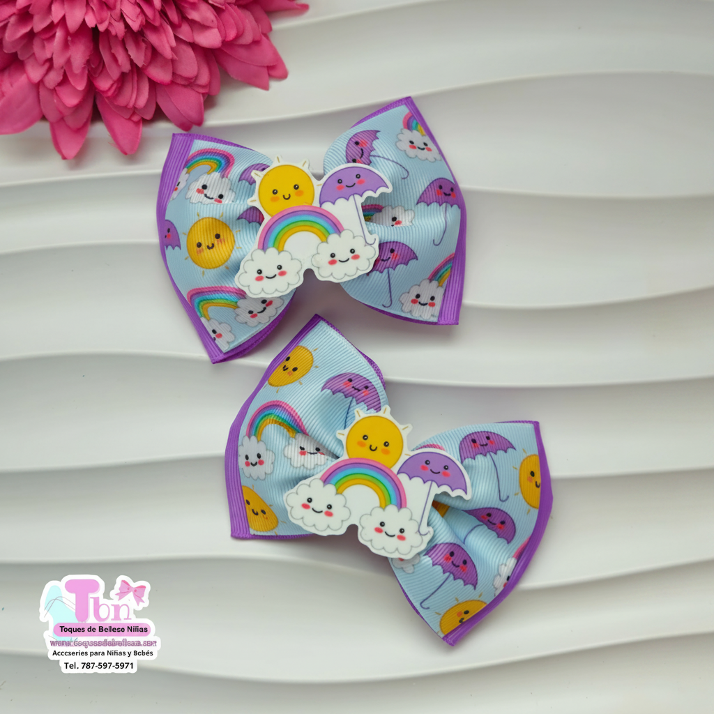 Set Lazos Medianos Arcoiris