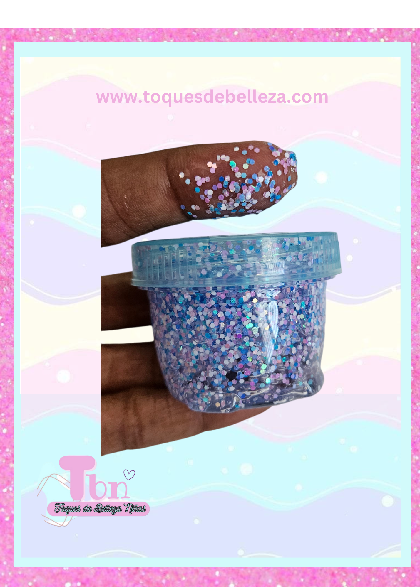 Hair Glitter Gel Violeta con Blanco y Azul