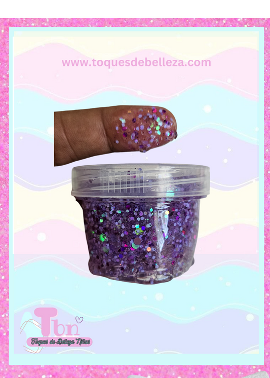 Hair Glitter Gel Violeta oscuro y claro