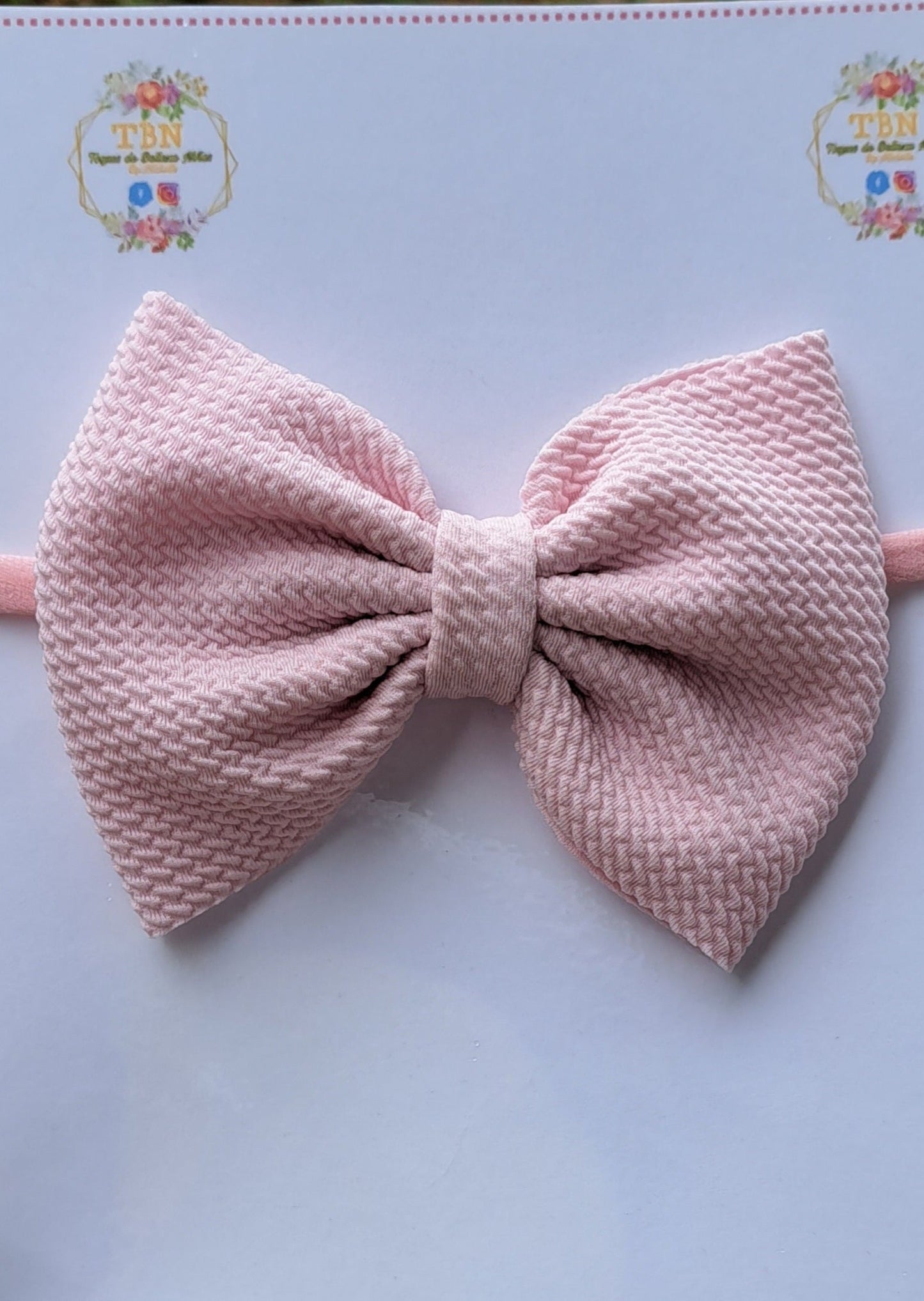 Baby Headband Lazo grande Rosa Claro